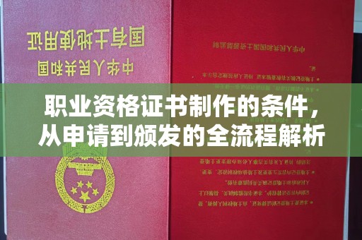 武穴职业资格证书制作的条件，从申请到颁发的全流程解析