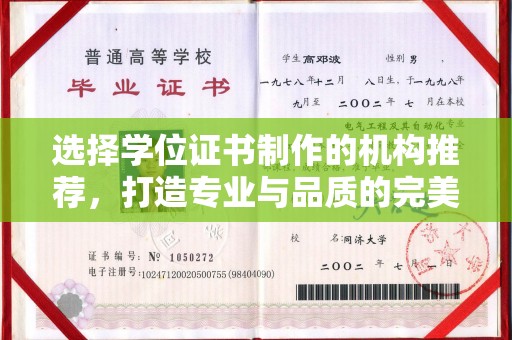 武穴选择学位证书制作的机构推荐，打造专业与品质的完美结合